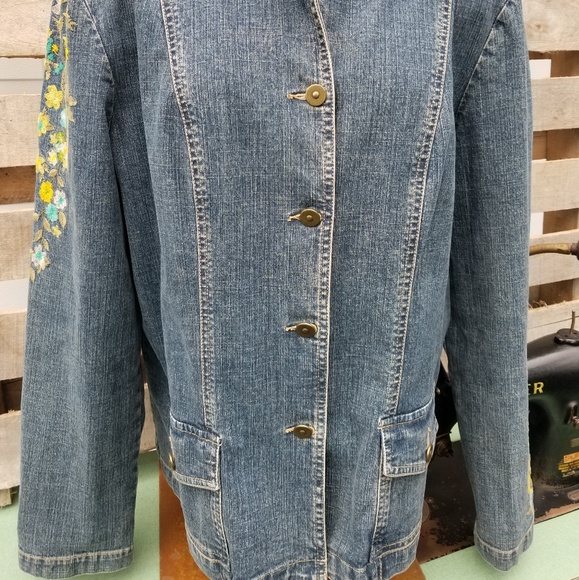 Embroidered denim jean jacket by Kate Hill. - Picture 5 of 8